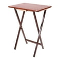 19 in. L X 14.5 in. W Brown Wood Folding Table (Set of 4 Tables and 1