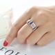 thumbnail image 2 of Exquisito anillo de piedra redonda geométrica femenina Plataful de Ley 925 circonita AAA diseño de joyería anillos de boda para mujer Bague, 2 of 2
