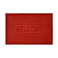 thumbnail image 2 of Elainilye Welcome Doormat, 3D Embossed Pattern Entrance Floor Mat, Non Slip Scratch Resistant Easy Clean Indoor Outdoor Decor, Red, 2 of 6