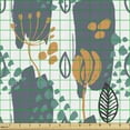 thumbnail image 2 of Floral Fabric by the Yard, Meadow Blooms in Brush Strokes Style Tulips Dandelions Forest, Decorative Upholstery Fabric for Chairs & Home Accents, Apricot Teal and Grey by Ambesonne, 2 of 5