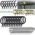 thumbnail image 3 of Metal Curtain Rings Hanging Hooks for Curtains Rods Pole Voile (Color : Brass, Length : 12PCS), 3 of 5