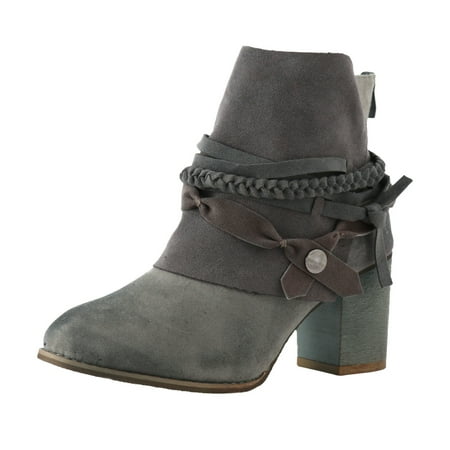 

TAIAOJING Women Boots Ladies Vintage Solid Color Suede Woven Back Zipper High Heel Fashion Ankle Boots Casual Shoes