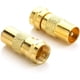 thumbnail image 1 of Cable adaptador de antena satelital 2X a juego de adaptadores satelitales Conector F a conector IEC Cable adaptador coaxial satelital chapado en oro, 1 of 4