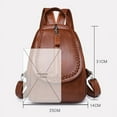 thumbnail image 6 of LinYooLi Fashion Designer Women Backpack Vintage Soft Pu Leather Shoulder Bags Cute Retro Female School Daypacks Mochila Feminina, 6 of 6