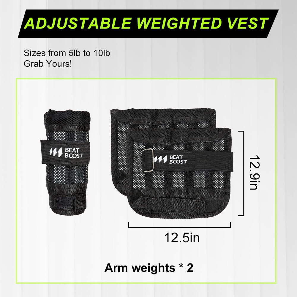 Ankle Wrist Weights 5lb BeatBoost Adjustable Leg Arm Weights for Men Walking Pilates Exercise Workout Gym Aerobics