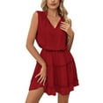 thumbnail image 1 of Ketyyh-chn99 Robes d'Été pour Femmes Grande Taille Robe Extensible Décontractée Mini Robe Ample Confortable Rayée Manches Longues Longue Robe Rouge,m, 1 of 5