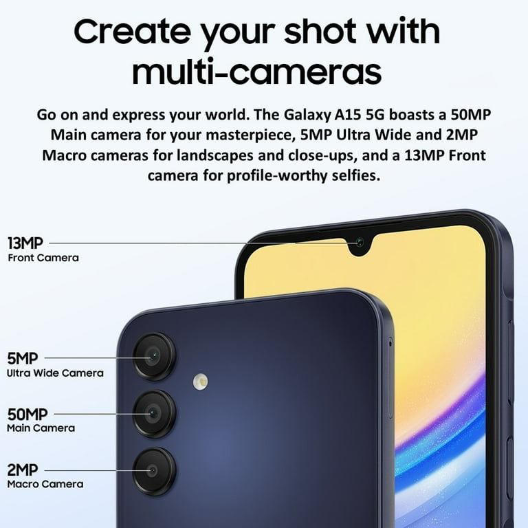 Samsung Galaxy A15 5G (128GB, 6GB) 6.5" Fully Unlocked, Global 4G LTE A156M/DSN - Walmart.com