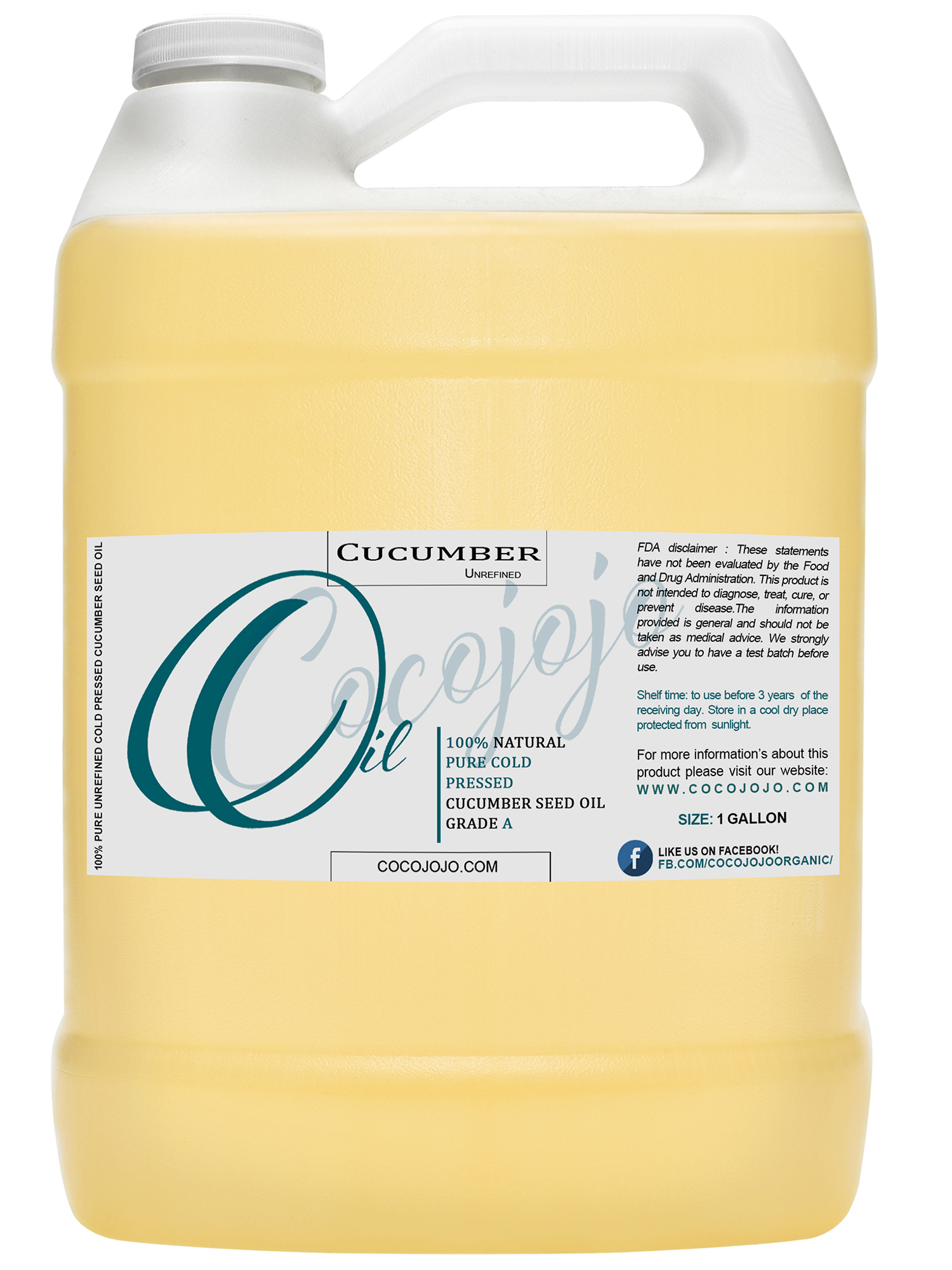 Cucumber Seed Oil, Unrefined, Cold Pressed, Natural, Organically