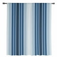 thumbnail image 2 of Navy Blue Ombre Stripe Semi Sheer Curtains Drapes for Living Room, Bedroom, French Doors Window 108 Inches Long, Farmhouse Simple Striped Rod Pocket Chiffon Curtain Drapery Voile Draperies Panel, 2 of 6