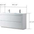 thumbnail image 3 of Vanity Art 60" Floor Standing Wall Mount Double Sink Bathroom Vanity Set White Stone Top, 3 of 9