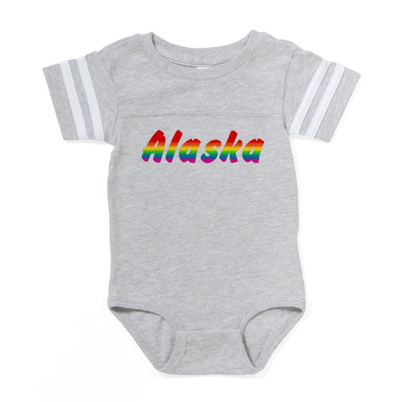 CafePress - Alaska Rbw Txt - Cute Infant Baby Football Bodysuit
