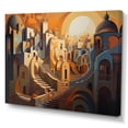 thumbnail image 2 of Designart "Yellow And Beige Retro Radiance" City Art Deco Canvas Wall Art, 2 of 5