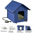 thumbnail image 3 of PETMAKER Heated Cat House with Heating Pad and Sherpa Cover (Blue), 3 of 10