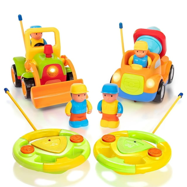 Prextex Auto de Control Remoto para Niños Pequeños Paquete de 2 - Dos Autos RC: Camión y Tractor - Regalos de Cumpleaños - Juguetes para Niños Pequeños - Juguetes de Regalo para Niños Mayores de 3 Año