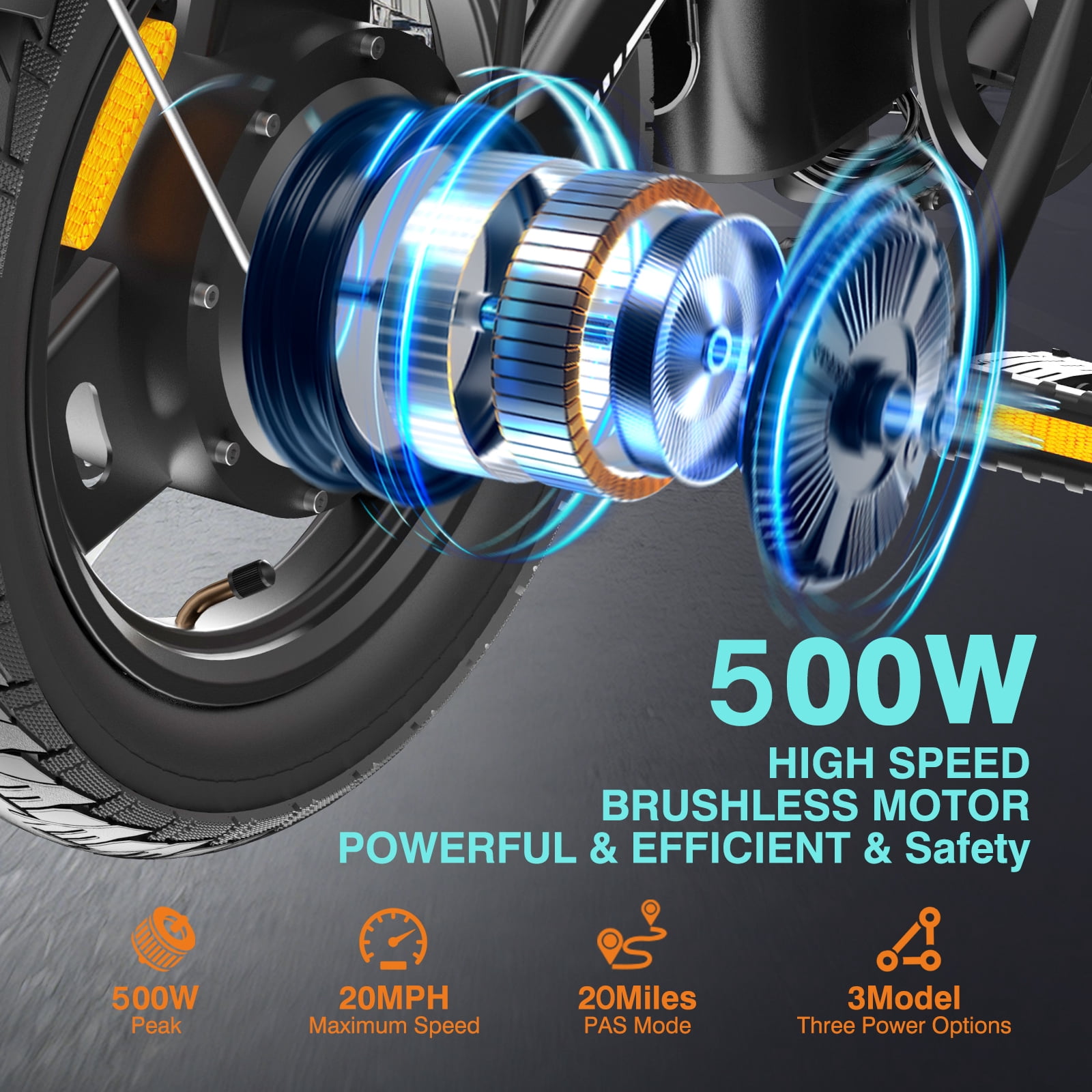Bodywel 14" Folding Ebike, 500W Peak Electric Bike for Adults, 36V 10Ah Battery, Adult Electric Bicycles, Mini E Bike for City Commuter, UL2849
