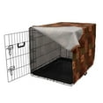 thumbnail image 3 of Geometric Dog Crate Cover, Style Geometric Folk Design Geometric Floral Motifs Print, Easy to Use Pet Kennel Cover Small Dogs Puppies Kittens, 7 Sizes, Pink Green and Brown, by Ambesonne, 3 of 6