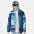 thumbnail image 3 of Picia Butterflies And Waterlily In Water Women's Men's UPF 50+ Sun Protection Hoodie Shirt Long Sleeve SPF Fishing Outdoor UV Hiking Lightweight Shirts-Small, 3 of 9