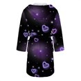 thumbnail image 5 of Women's Fleece Plush Robe Long Warm Plush Bathrobe Loungewear Jacket Printed Comfort Robe, 5 of 5