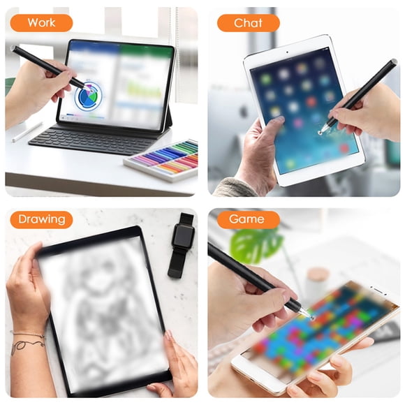 Matsuzay Bolígrafos universales de dibujo táctil para tableta, lápices de cabeza redonda de repuesto, accesorios de acero inoxidable, pieza Electrónica Negro