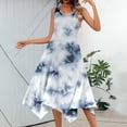 thumbnail image 2 of asddcavvf Robes pour Femmes Robe d'Été Décontractée Sans Manches Imprimée Teinture sur Nœuds Ourlet Mouchoir, 2 of 4