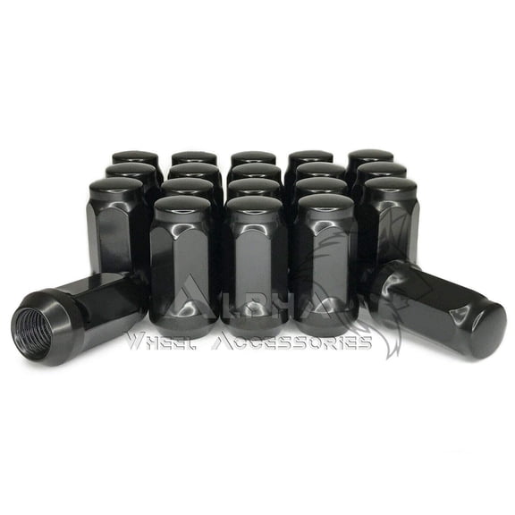 23 Black Acorn Lug Nuts 14x1.5 For 2019 Newer Jeep Wrangler JL Rubicon 1.75"