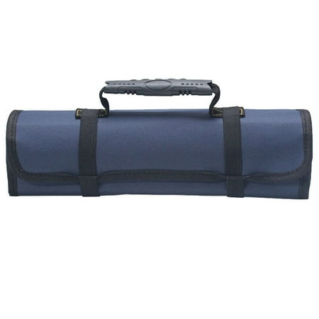 

Durable Oxford Cloth Wear-resistant Thicken Roll Kit Electrician Bag Storage Bag 22 Pocket Canvas Pouch Organizer BLUE