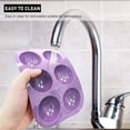 thumbnail image 4 of 6-Hole Semi-Sphere Silicone Mold 4-Pack Purple, Flexible Food-Grade Baking Mold for Chocolate Bombs, Dome Mousse, Pudding, Jelly, DIY Candy, Oven & Dishwasher Safe, 4 of 7