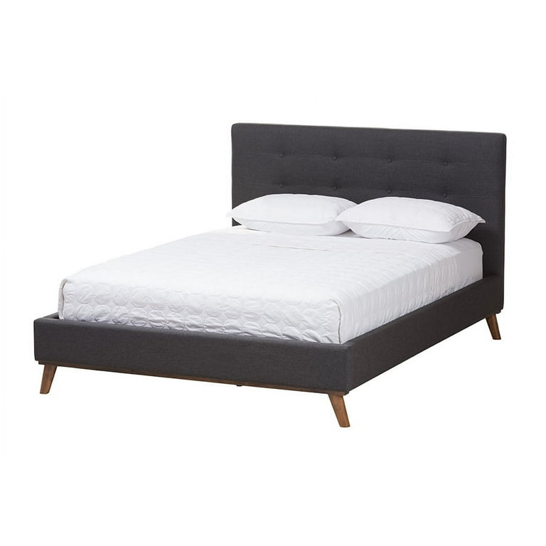 Baxton Studio Valencia Mid-Century Modern Dark Grey Fabric Upholstered Full Size 2-Piece Bedroom Set Baxton Studio Valencia Mid-Century Modern Dark Grey Fabric Upholstered Full Size 2-Piece Bedroom Set