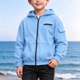 thumbnail image 4 of LIaqionyy Boys Hoodies Jacket Casual Outerwear Kids Lightweight Zip Hooded Cute Coat with Pockets, 4 of 8