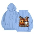 thumbnail image 7 of Sweatshirts for Women Trendy Halloween Hoodie with Pumpkin Ghost Funny Print Oversized Long Sleeve Top Fall Tops,Light Blue,XL, 7 of 7
