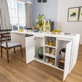 thumbnail image 3 of WIAWG Kitchen Island Storage Cabinet with Drawers and Open Shelves, White, 3 of 8
