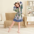 thumbnail image 3 of FORMRS Niños Bathrobe Unisex Hooded Robe Soft Plush Pajamas Sleepwear, Size 4-6T, Floral Vase, 3 of 7