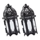 thumbnail image 3 of unidades de candelabros colgantes de hierro estilo marroquí para velas de té, con cristales, ideales como centros de mesa para bodas (negro, cristal transparente)., 3 of 7
