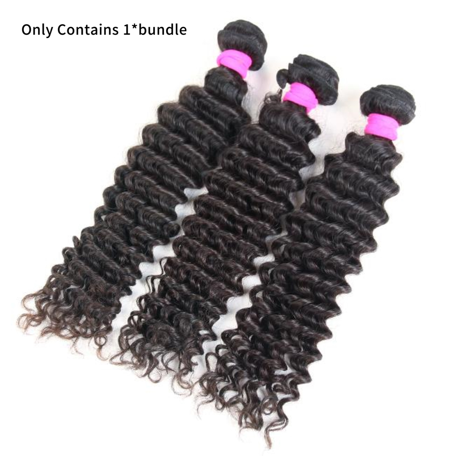 LUVME 28'' Natural Black 100% Virgin Human Hair Silky Deep Wave Hair Bundle quantity*1