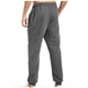 thumbnail image 4 of Pantalones largos para hombre, lisos, informales, con cintura elástica y bolsillos, deportivos, 4 of 7