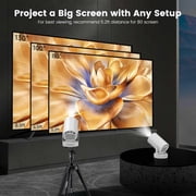 HY300 Ultra Mini Projector with 4K Support, 170 ANSI, Android 11, WiFi 6, Bluetooth 5.4, 210° Rotation, Auto Keystone Correction & 5W Speaker