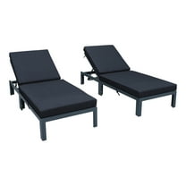 Maykoosh  Retro Renaissance Modern Outdoor Chaise Lounge Chair With Cushions Set of 2