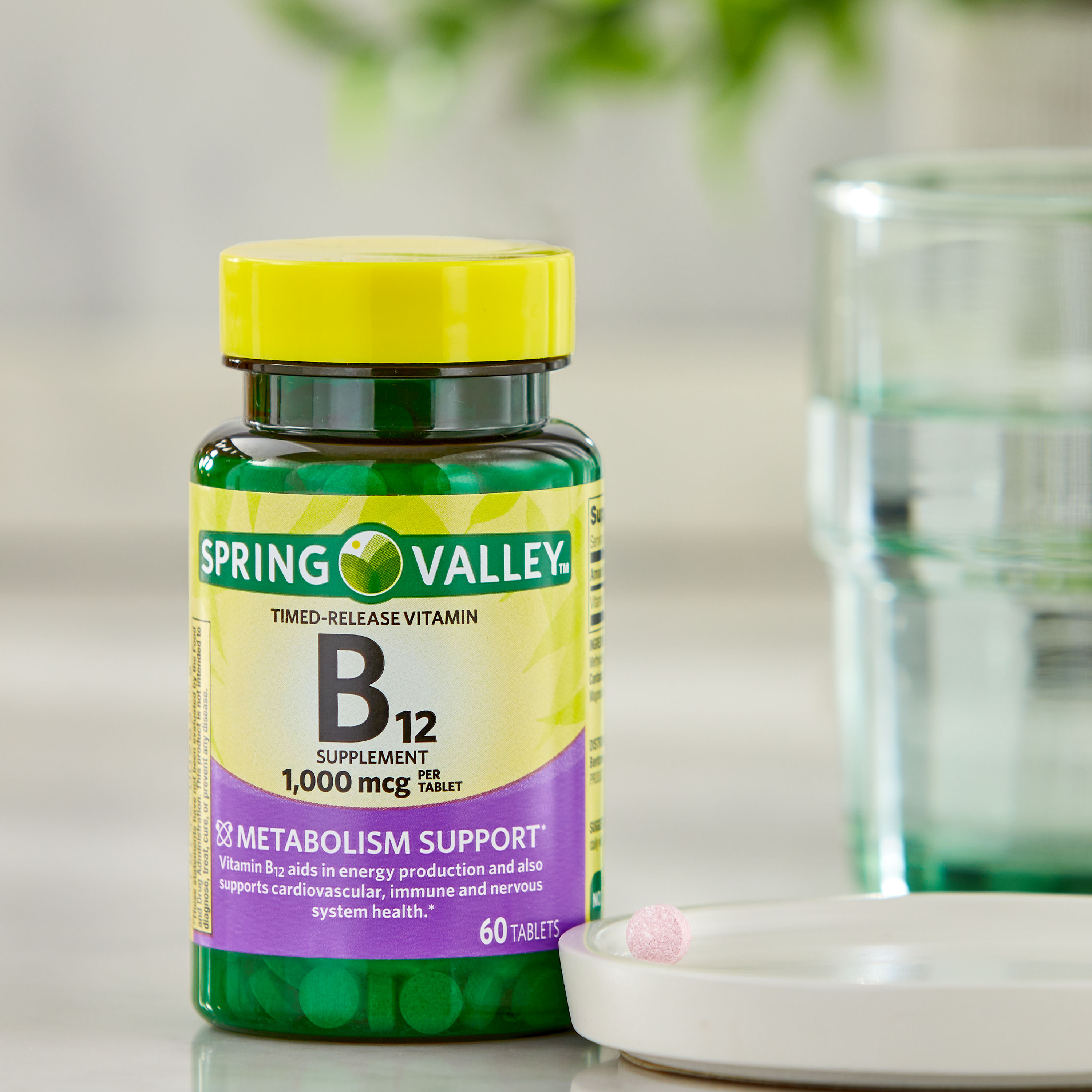 Spring Valley Timed-Release Vitamin B12 Tablets, 1,000 mcg, 60 Count - image 4 of 10