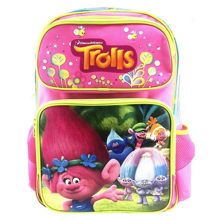 Dreamworks Trolls Poppy & Friends 16" Hot Pink Large School Backpack for Kids