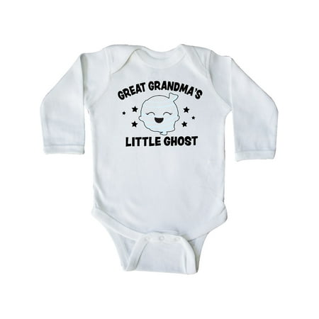 

Inktastic Cute Great Grandma s Little Ghost with Stars Gift Baby Girl Long Sleeve Bodysuit