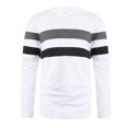 thumbnail image 3 of Mens Long Sleeve Shirt Soft Casual Full Sleeves Crew Neck Tee Color Block Striped Design Relaxed Sweatshirt, 3 of 4