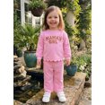 thumbnail image 4 of Miaouyo Toddler Baby Girl Sweat Outfit Embroidered Long Sleeve Tops Wide Leg Pants, 4 of 9