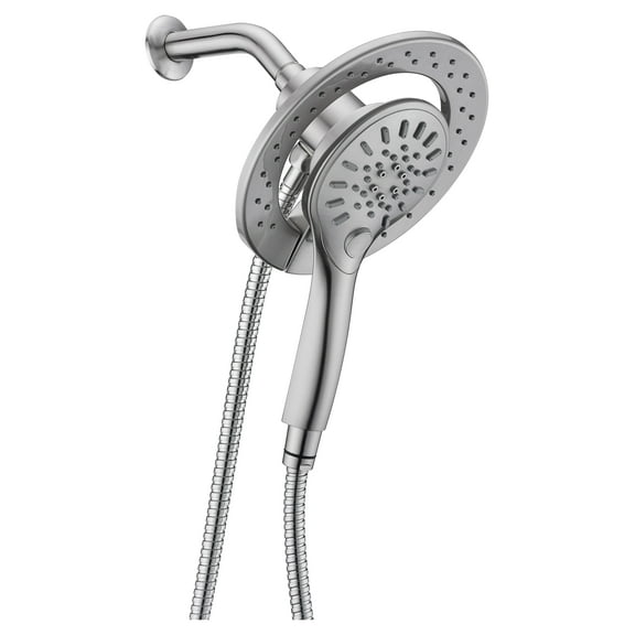 Magnetic Valkyrie Multi-Spray Retro-Fit 7.48 in. Dual Wall Mount Fixed and Handheld Shower Head in Brushed Nickel with Magna-Diverter