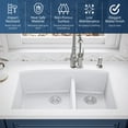 thumbnail image 5 of Karran Qu-711 Undermount Quartz/Granite Composite Kitchen Sink 32 In. 60/40 Double Bowl In White, 5 of 5