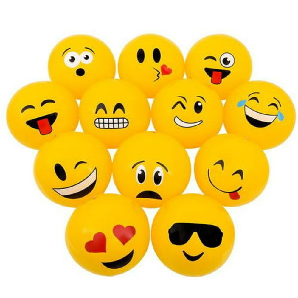 LOT OF 6 12" EMOJI BEACHBALL BEACH BALL BALLS POOL PARTY