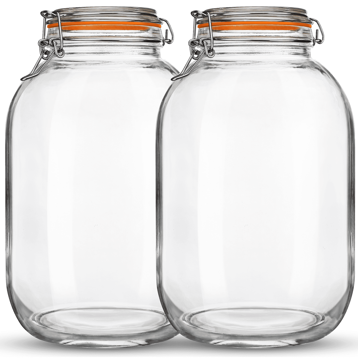 Syntic 1.1Gal Glass Jar with Hinged Lid, 142 oz Food Storage
