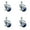 4 Swivel - Top Lock Brakes  - Blue, variant on 3 Inch Solid Polyurethane ½ Inch Threaded Stem Caster Set with Brake