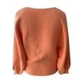 thumbnail image 5 of DHFJKG Women's Sweaters Oversized Scoop Neck Lattern Sleeve Knit Pullover Sweater With Row Edge Fall Winter Soft Jumper Tops, 5 of 5