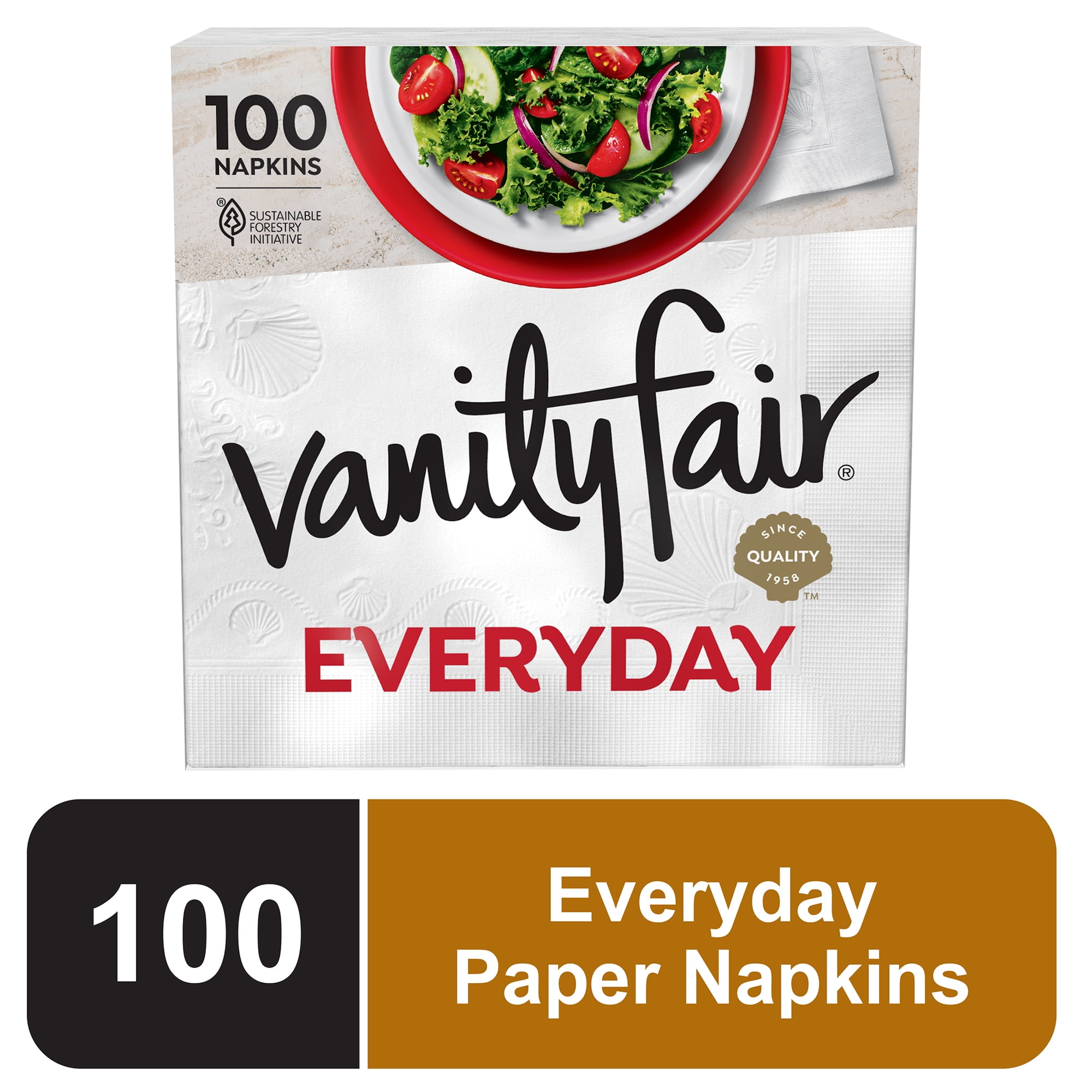 Vanity Fair Everyday Disposable White Napkins (100 Count)