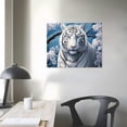 thumbnail image 3 of QZHH White Tiger Wall Art Tiger Face Portrait Framed Canvas Print Wall Art Flower Tiger Teen Girls Art for Living Room Home Bedroom Decoration Modern Framed Artwork Decor, 3 of 4